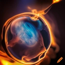 A.I. image generated from haiku text of  circular viscous spark 