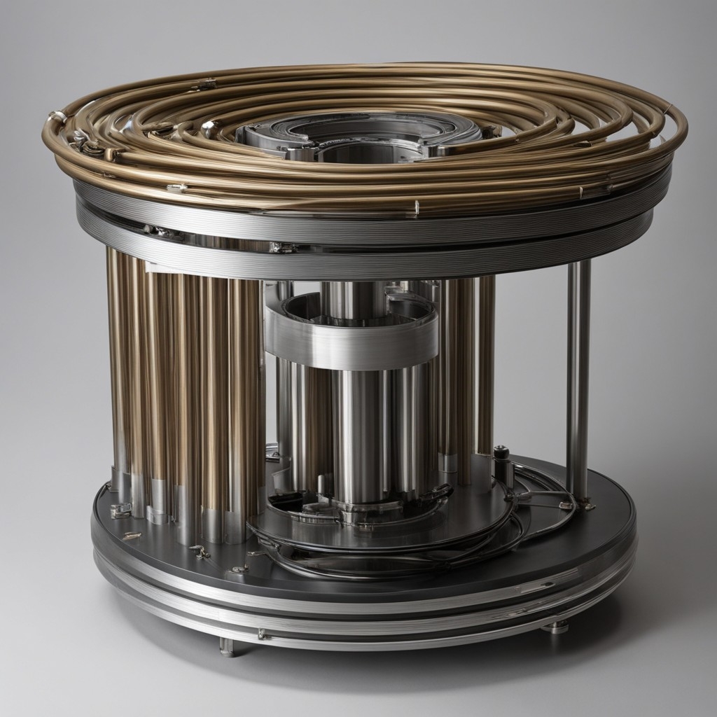 A.I. image generated from haiku text of stylized round spring gadget with spring like qualities 