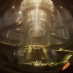 A.I. generated image from haiku text of complex structure of a dome fuse of symmetrical construction 