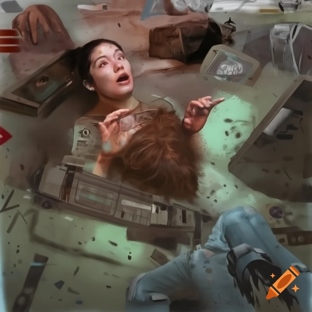 A.I. image generated from tanka text of a human up to their neck in a stylized bog of stuff barely keeping their head above it 