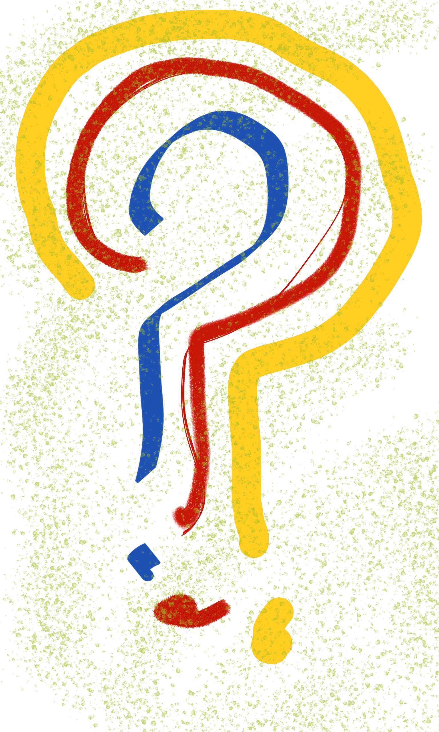 Doodle of three consecutive concurrent question marks