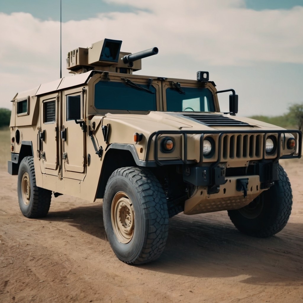 A.I. image of weaponized Humvee truth plug